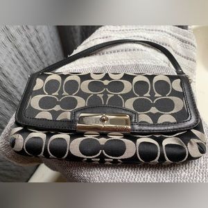 Coach Mini-under arm bag- Black & Silver